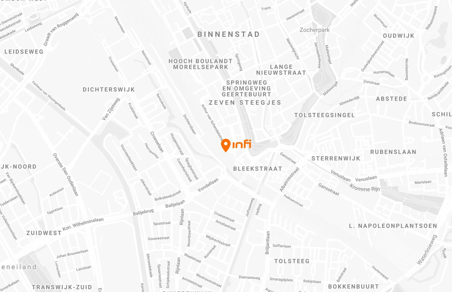 kaart met locatie van Infi Utrecht