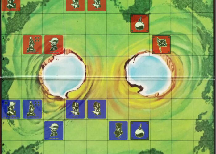 Een voorbeeld van een opstelling op het Stratego bord