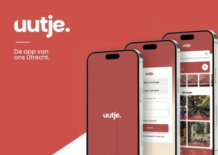 Reclame uiting voor de nieuwe uutje app