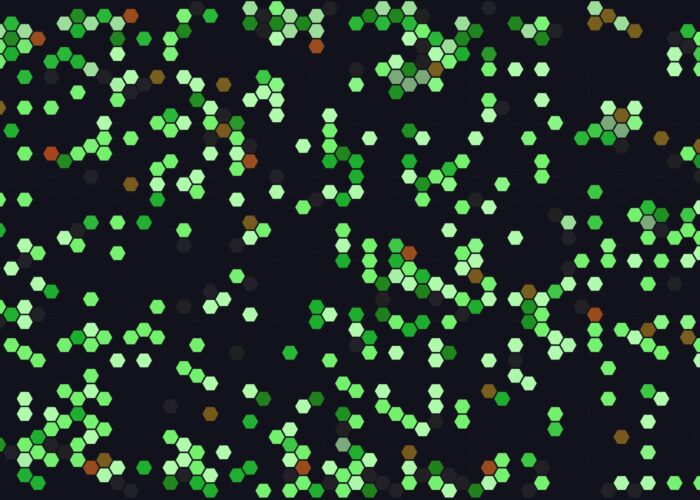 Groeiende bomen in een hex-grid